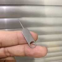 Pin Ejektor Kartu SIM Baja Tahan Karat Berkualitas Tinggi 304 dengan Pin yang Diperpanjang dan Cincin Dasar-Alat Pelepas SIM