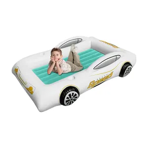 Kasur udara perjalanan portabel, tempat tidur balita bahan PVC ramah lingkungan untuk berkemah, kasur udara balap mobil dengan sisi