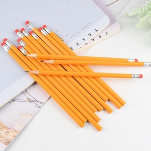 Matite in legno gialle HB per scuola elementare, per schizzi, disegni e scrittura quotidiana, con gomme e mina nera - Product Image 1