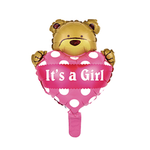 Mini handheld gender reveal it's a Boy Girl Foil Balloons for baby bear birthday party decoration baby shower balloon boy girl - Product Image 3