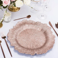Assiette de Présentation Luxe Écologique Xiangjin Or Rose 13 Pouces pour Mariages et Événements – Vaisselle et Assiettes en Plastique de Haute Qualité