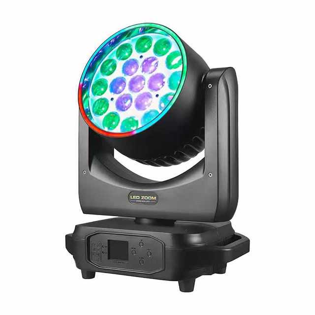 19x15W Zoom Beam Wash Moving Head Light with Strip Ring for Stage Lighting Effect with RGBW 4in1 LED Dj Disco and Nightclub