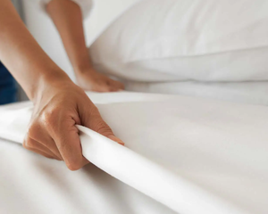 High Quality Low MOQ Waterproof Wicking Properties <b>White</b> Cotton Hotel <b>Flat</b> <b>Sheet</b> 300tc Thread Count Eco-Friendly Washable - Product Image 2