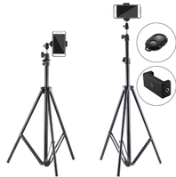 Vente d'usine : Trépied selfie en aluminium de 2 m avec vis 1/4 pour support de téléphone portable et anneau lumineux