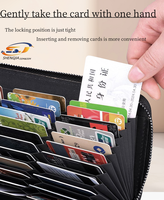 Dompet Kartu Kulit RFID Lapisan Atas Kulit Sapi Dompet Panjang Kapasitas Besar Tempat Kartu