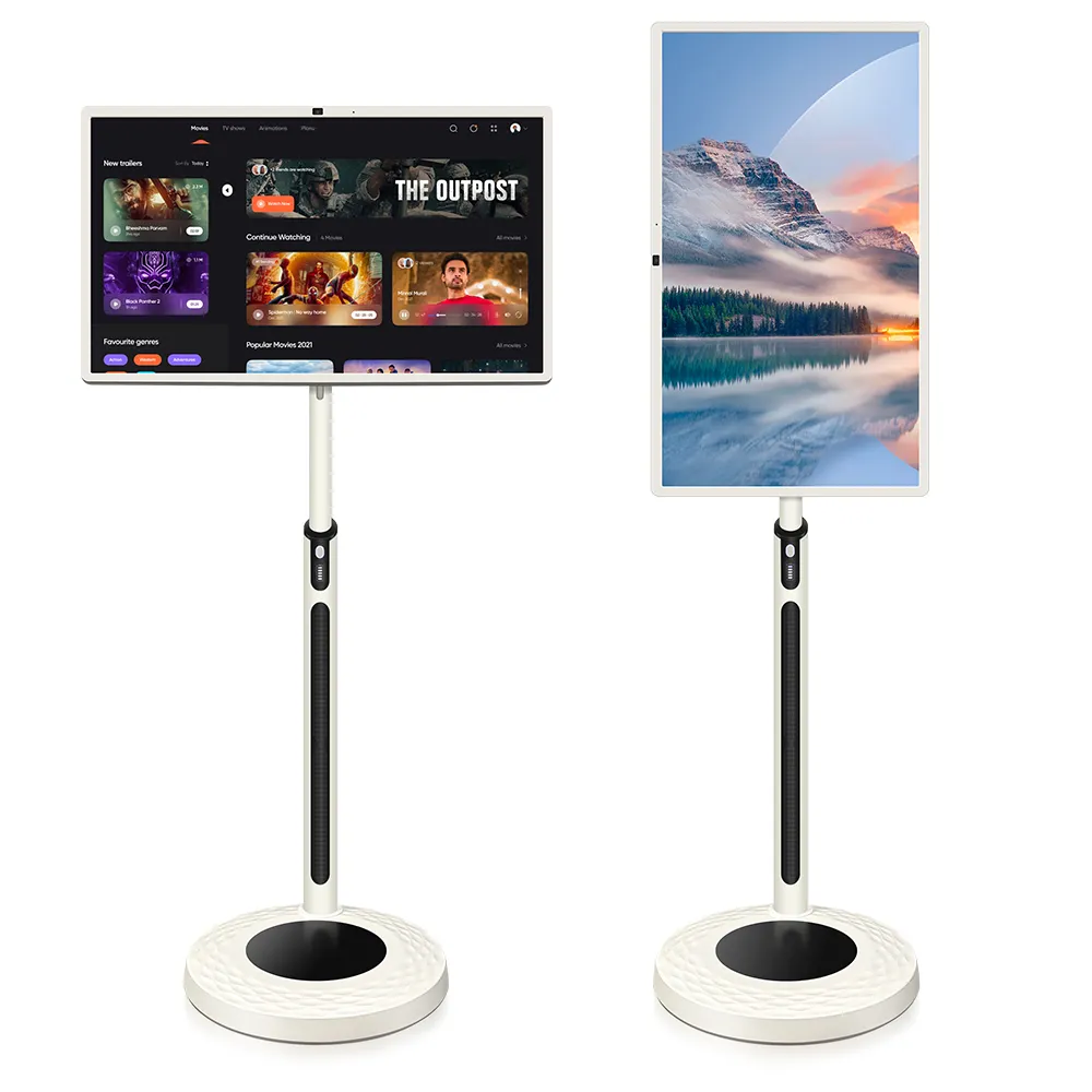 Monitor de publicidade com tela de toque 32 polegadas LED preto Wifi LCD TV portátil multimídia Smart Tv HDTV Android 12