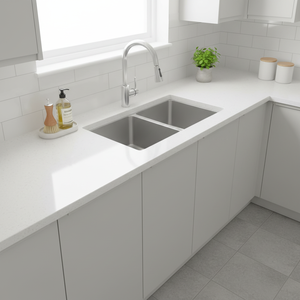 [BAEKJO] EUROPEAN BD813 Heavy Duty Deep Drawn Double Bowl Sink with Anti-Noise Padding and <b>Smooth</b> Corners - Product Image 3