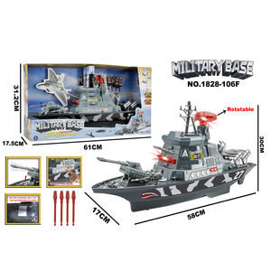 Jouet <span class=keywords><strong>militaire</strong></span> bateau d'escorte coulissant avec lumière et musique jeu de tir <span class=keywords><strong>radar</strong></span> rotatif - Product Image 3