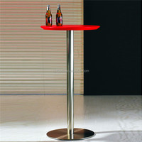 Meuble moderne table haute en acier inoxydable à vendre Table de bar en bois Table de club en plastique bon marché durable