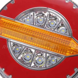 1/2/4/6PCS Luz Trasera Redonda LED 24V para Camiones y Remolques, Señal de Giro Dinámica Secuencial, Luz de Freno y Reversa, Lámpara Trasera para Tractores y Furgonetas - Product Image 5
