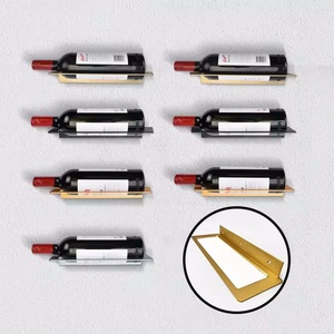 Vendita calda moderna in alluminio portabottiglie vino nero oro grigio minimalista luce di lusso a parete porta bottiglia di vino - Product Image 6