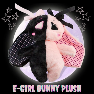 Lapin en Peluche avec Noeud Papillon Personnalisé, Exquis Broderie Effrayant, Oreilles Longues, Noir et Rose, Poupée Vaudou Personnalisée - Product Image 4