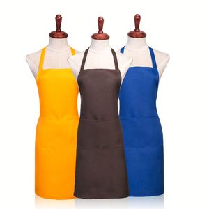 Tablier de cuisine unisexe en polyester tissé, lavable et multi-usage, pour chef, serveur, restaurant, barbecue, vente en gros, promotion de marché et dîner - Product Image 4