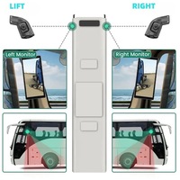 Système de détection d'angle mort par radar BSD 12,3 pouces, moniteur miroir 12,3 pouces, DVR, deux caméras AHD pour la sécurité des camions et des bus