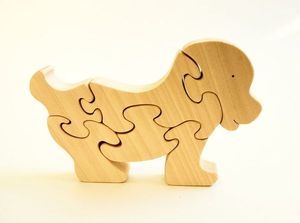 Jeu de puzzle en bois pour enfants - Adorables vaches maman et bébé - Bois naturel et peinture de sécurité - Product Image 2