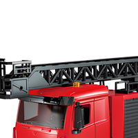 Camion de pompiers télécommandé 1/18 2.4G 15CH avec échelle élévatrice et pulvérisation d'eau, jouet télécommandé pour enfants, cadeau