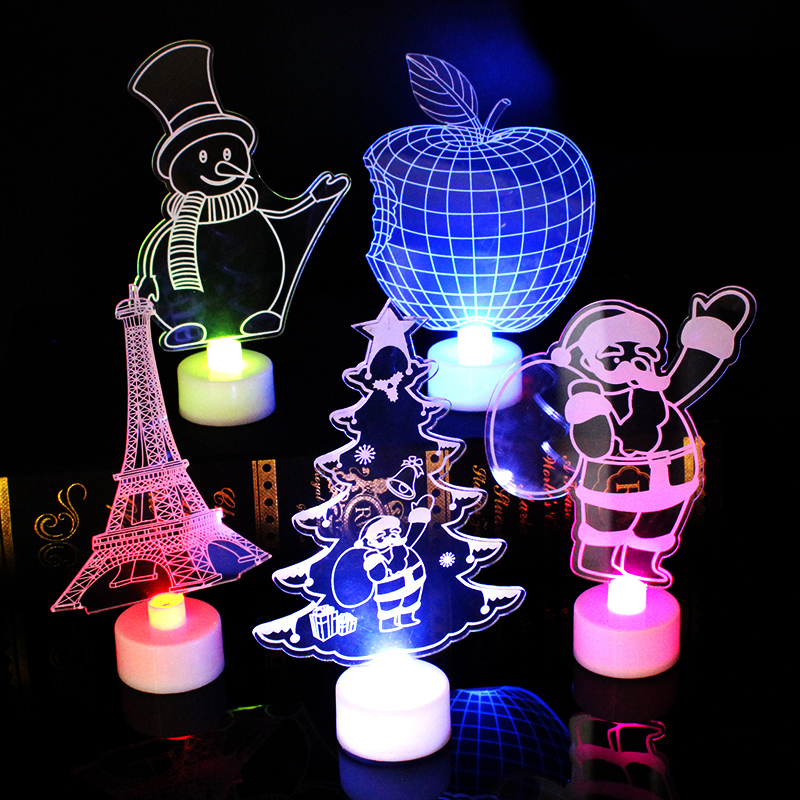7 Color Changing Touch Switch 3D LED Night Light Snowman for Christmas Gift Decorative Lights for Home/Decoration/Party/Wedding