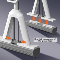 Serpillère à tête en éponge PVA pliable à large rouleau, manche en acier, taux de séchage élevé, serpillère à éponge pour le nettoyage des sols, vente en gros