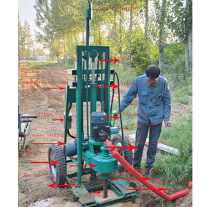 เครื่องเจาะบ่อน้ำลึกสองล้อขนาด100ม. 150ม. เครื่องเจาะหลุมเจาะโรงงานจีน - Product Image 3