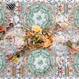 <span class=keywords><strong>Ensemble</strong></span> <span class=keywords><strong>de</strong></span> vaisselle en porcelaine enchanteur avec motifs floraux et végétaux verts délicats pour des tables <span class=keywords><strong>de</strong></span> mariage rafraîchissantes - Product Image 2
