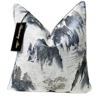 Housse de coussin décorative de luxe personnalisable en jacquard argenté, or et noir pour canapé de maison