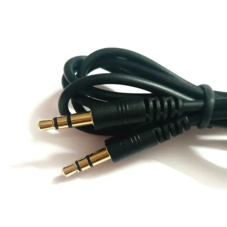 Factory manufacture charging cable plug jack 3.5 audio gold plated DC power wire earphone cable