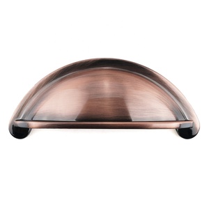 Cobre antiguo Copa cocina gabinete tira de 3 pulgadas Bin cajón manija de la taza para muebles - Product Image 2