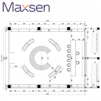 Comptoir d'exposition de lunettes de soleil rectangulaire en fer et bois au design moderne personnalisable Maxsen avec éclairage LED pour le commerce