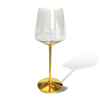 Verres à vin en plastique réutilisables à longue tige dorés Crystal Clear Retro Style pour les grands événements, les fêtes, les mariages et les réceptions