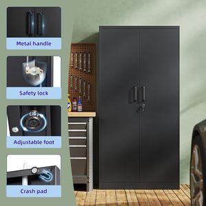 Industrial Steel Garage <strong>Cabinet</strong> Heavy Duty Knock Down <strong>Lockable</strong> Metal Filing <strong>Storage</strong> <strong>Cabinet</strong> with Adjustable Shelf - Product Image 3