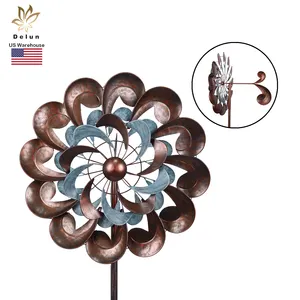 Unique Kinetic Windmill Outdoor Metal Wind Spinner Garden Ornament With Comma Tail