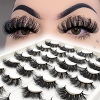 Faux Cils en Vison de 25 mm Volumineux, Cils en Vison 3D de 20 mm en Gros, Faux Cils Vegan 3D Aspect Extensions de Cils Effet Piquant
