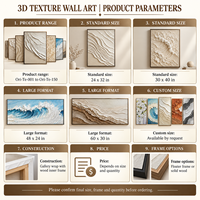 Art mural en grès 3D sur mesure, peinture texturée personnalisée pour la décoration de maisons, hôtels et villas de luxe