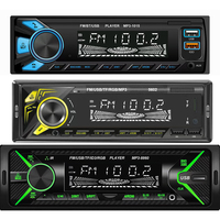 Radio Estéreo para Auto de Un Solo DIN, Reproductor MP3, USB, Bluetooth, Lector de Tarjetas SD, Control por Voz, Entrada Auxiliar, Cargador para Auto