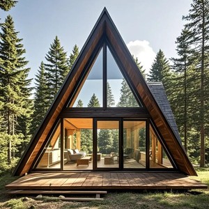 Maison triangulaire extérieure à double couche, structure en acier, maison conteneur, autre maison préfabriquée, toit à pignon modulaire, deux étages, 2 chambres - Product Image 2