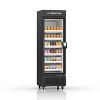 Distributeur de boissons réfrigéré vertical 270L avec lecteur de carte Pax pour la vente au détail