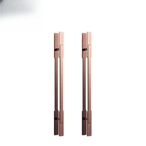 Poignées <span class=keywords><strong>de</strong></span> porte ambidextres modernes en cuivre chromé pour hôtels <span class=keywords><strong>de</strong></span> châteaux européens, stations <span class=keywords><strong>de</strong></span> <span class=keywords><strong>ski</strong></span>, lodges – Ensemble <span class=keywords><strong>de</strong></span> barres <span class=keywords><strong>de</strong></span> traction d'entrée durables - Product Image 3