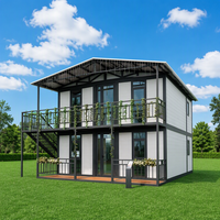 Maison mobile modulaire en verre design moderne pour complexe hôtelier, maison conteneur extensible à 2 étages