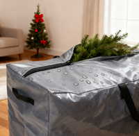 Sac de rangement rectangulaire pour sapin de Noël avec poignées pour l'organisation, résistant à l'humidité, design moderne et simple, pour usage extérieur, shopping