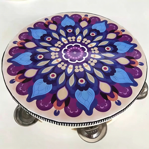 Wholesale 8 Inch Single-Row Colorful Wooden Tambourine Orff Percussion Instrument Dunhuang <b>Hand</b> <b>Drum</b> Musical Toy Bring Joyful - Product Image 4