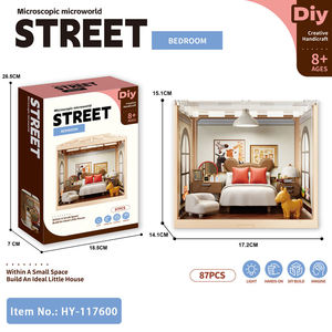 Micro World - Kit de Montaje de Dormitorio en Miniatura con Luces, Decoración del Hogar, Juego de Imitación, Juguete Educativo para Niños y Adultos - Product Image 2
