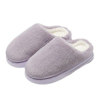 Chaussures douillettes pour femmes automne 2025 – Tige en peluche, doublure en fausse fourrure, chaudes et résistantes à l'usure, semelle extérieure en EVA antidérapante pour la maison