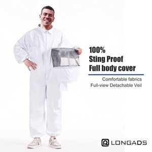 Traje de <span class=keywords><strong>Apicultura</strong></span> Blanco de Una Pieza, Superventas, Ropa de Seguridad Anti-Abejas con Función Resistente a la Cera, Conjunto de Protección Completa - Product Image 5