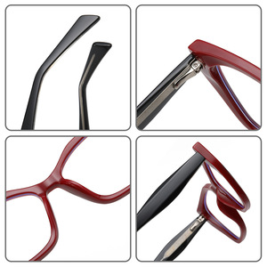 Gafas de Sol Cat Eye 87201, Montura Completa de Acetato TR90, Protección Anti Luz Azul, Diseño Unisex con Bloques de Color a la Moda - Product Image 1