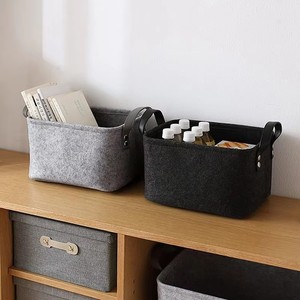 <span class=keywords><strong>Panier</strong></span> de rangement en feutre écologique pliable avec poignées en PU pour la crèche, les vêtements de bébé, les jouets, l'organisation du linge - Product Image 3