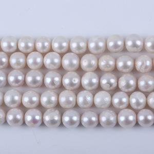 Perles d'eau douce baroques naturelles de 10-11 mm, particules blanches dispersées pour bricolage, queue Edison incluse - Product Image 1