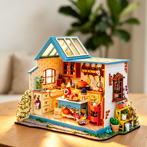 Kit <span class=keywords><strong>de</strong></span> maison miniature DIY, kits <span class=keywords><strong>de</strong></span> maison <span class=keywords><strong>de</strong></span> poupée pour débutants, serre <span class=keywords><strong>de</strong></span> jardin, diorama, cadeau artisanal - Product Image 1