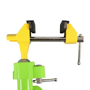 2-In-1 360 Degree Rotating Table Vise Multifunctional Aluminium Alloy Swivel Bench Vise Clamp Electric Drill Stand Rotating Tool