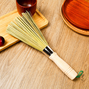 Bamboo Pot <b>Brush</b> Round Kitchen Cleaning <b>Brush</b> Bamboo Green Strip Form - Product Image 2