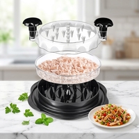 Nouveau design professionnel, déchiqueteur de poulet manuel en plastique hautement efficace avec tapis antidérapant pour la cuisine